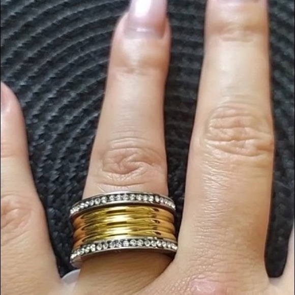 Roman Numeral Swarovski Crystals Stuck Up Eternity Gold Silver Rose Gold Rings - Picture 13 of 16